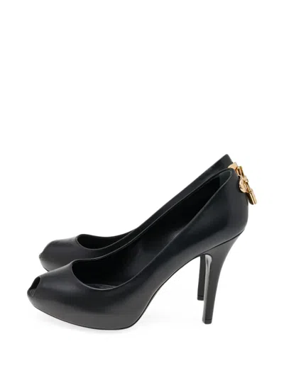 Pre-owned Louis Vuitton Oh Really! Peep-toe Sandals In Black