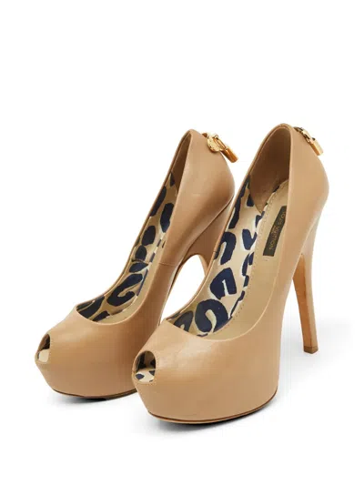 Pre-owned Louis Vuitton Oh Really! Platform Pumps In Brown