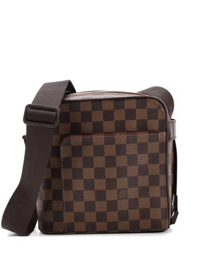 Pre-owned Louis Vuitton Olav Handbag Damier Pm Crossbody Bag In Brown