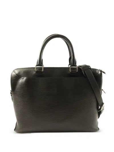 Pre-owned Louis Vuitton Oliver Briefcase Two-way Calfskin Tote Bag In Black