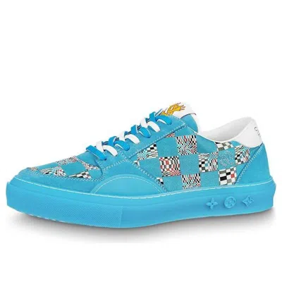Pre-owned Louis Vuitton Ollie Sneakers 'blue Plaid Monogram'