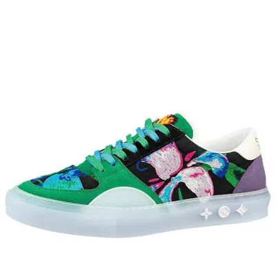 Pre-owned Louis Vuitton Ollie Sneakers 'green Paint Style' In Multi