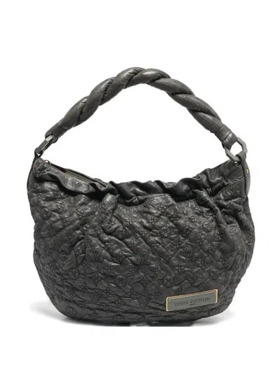 Pre-owned Louis Vuitton Olympe Embossed Leather Tote Bag In Gray