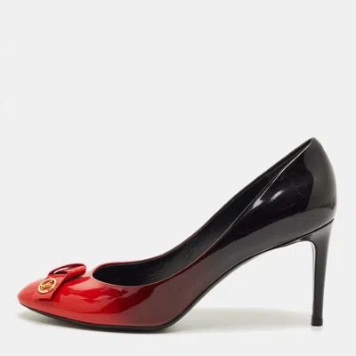 Pre-owned Louis Vuitton Ombre Black/red Patent Leather Fiance Pumps Size 39
