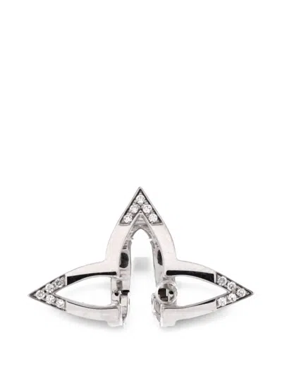 Pre-owned Louis Vuitton Ombre Blossom Ear Cuff Earring 18k White Gold And Diamonds Earrings In Silver