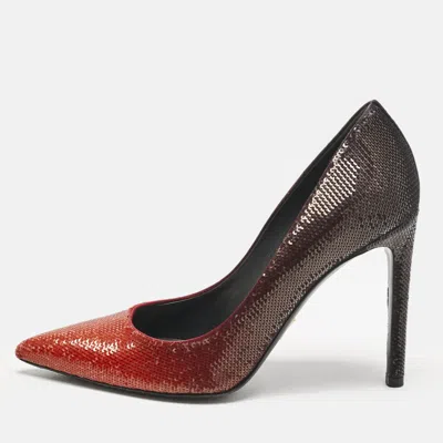 Pre-owned Louis Vuitton Ombre Orange Sequins Liza Pumps Size 38