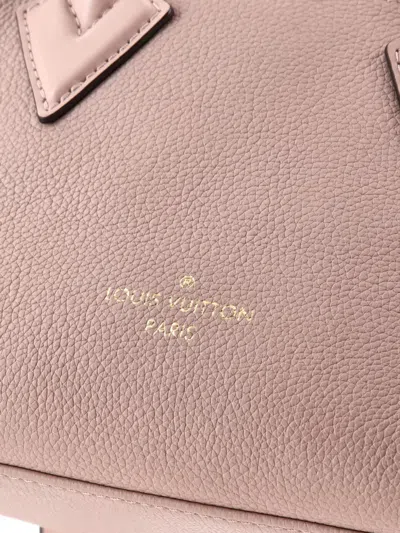 Pre-owned Louis Vuitton On My Side Tote Leather With Monogram Canvas Pm Shoulder Bag In Brown