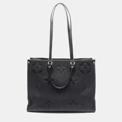 Pre-owned Louis Vuitton On The Go Gm Monogram Empreinte Noir Tote Bag Leather Black