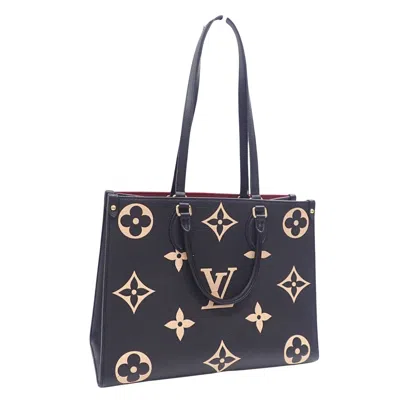 Pre-owned Louis Vuitton On The Go Leather Tote Bag () In Black