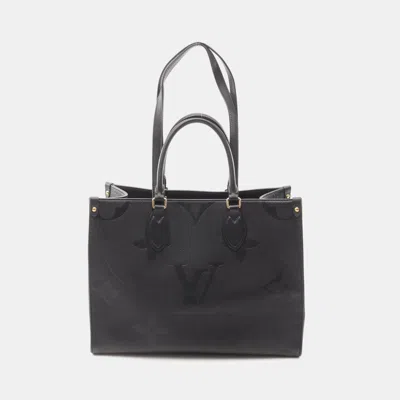 Pre-owned Louis Vuitton On The Go Mm Monogram Empreinte Noir Leather Tote In Black