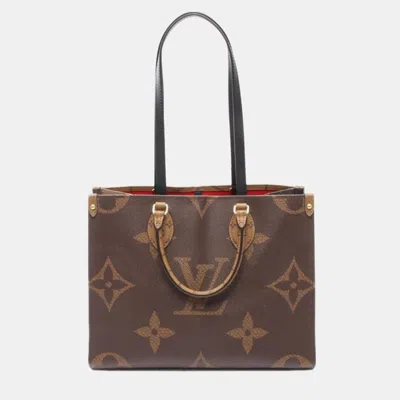 Pre-owned Louis Vuitton On The Go Mm Monogram Giant Reverse Canvas Tote