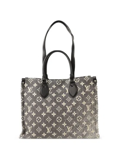 Pre-owned Louis Vuitton On The Go Mm Monogram Tote Bag In Black
