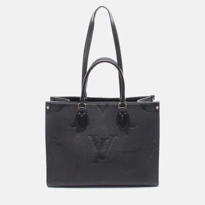 Pre-owned Louis Vuitton On The Go Mm Shoulder Tote Bag M45595 Monogram Empreinte Noir Used In Black