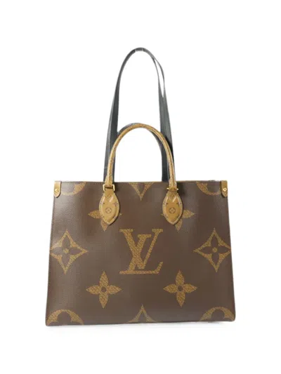 Pre-owned Louis Vuitton On The Go Mm Tote Bag In Brown