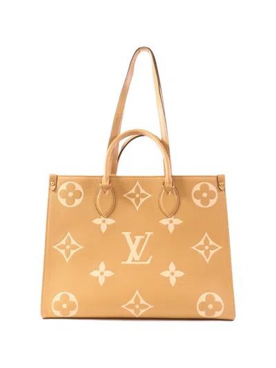 Pre-owned Louis Vuitton On The Go Mm Tote Bag In Neutral