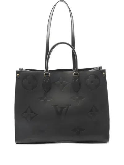 Pre-owned Louis Vuitton On-the-go Monogram Tote Bag In Black