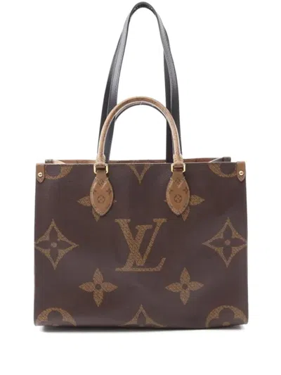Pre-owned Louis Vuitton On-the-go Monogram Tote Bag In Brown