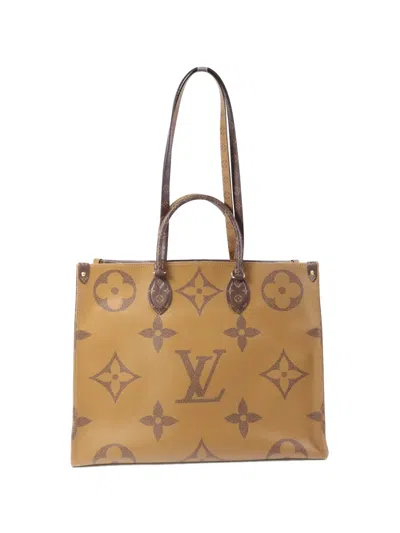 Pre-owned Louis Vuitton On The Go Tote Bag In Brown