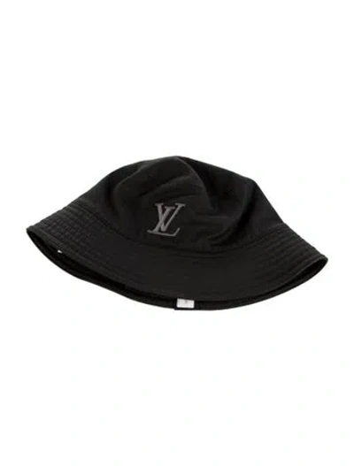 Pre-owned Louis Vuitton Only Lv Bucket Hat In Black