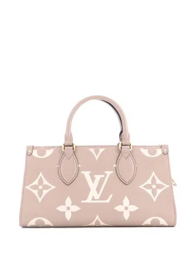 Pre-owned Louis Vuitton Onthego Bicolor Monogram Empreinte Giant East West Tote Bag In Neutral