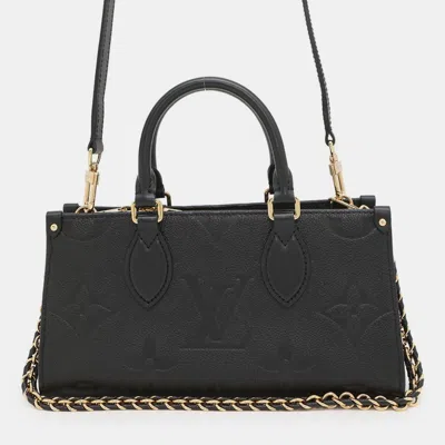 Pre-owned Louis Vuitton Onthego Ew Black Empriente Leather Shoulder Bag