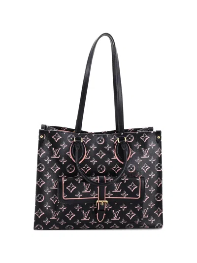 Pre-owned Louis Vuitton Onthego Fall For You Monogram Canvas Mm Tote Bag In Black