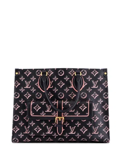 Pre-owned Louis Vuitton Onthego Fall For You Monogram Canvas Mm Tote Bag In Black