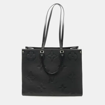Pre-owned Louis Vuitton Onthego Gm Black Monogram Empreinte Leather Tote