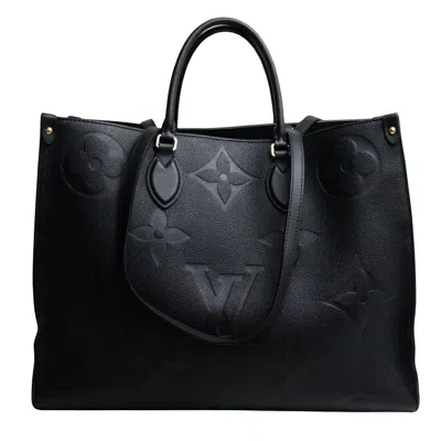 Pre-owned Louis Vuitton Onthego Gm Leather Tote Bag () In Black