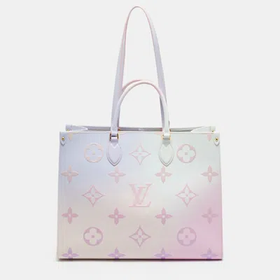 Pre-owned Louis Vuitton Onthego Gm Sunrise Pastel Monogram Giant Canvas Tote In Multi