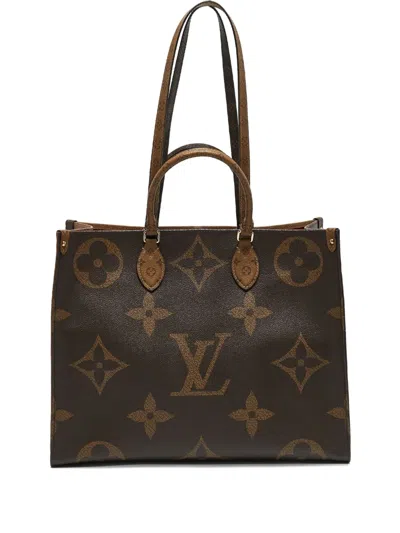 Pre-owned Louis Vuitton Onthego Gm Tote Bag In Brown