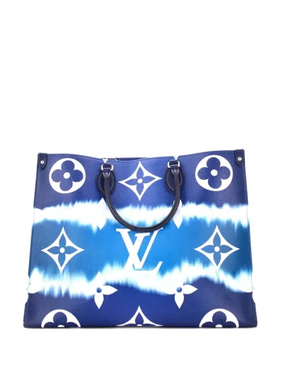 Pre-owned Louis Vuitton Onthego Limited Edition Escale Monogram Giant Gm Tote Bag In Blue