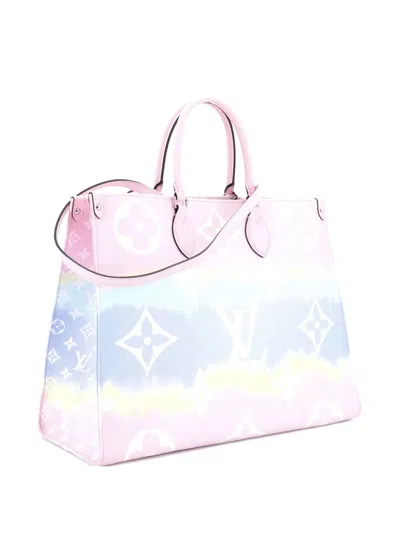 Pre-owned Louis Vuitton Onthego Limited Edition Escale Monogram Giant Gm Tote Bag In Pink