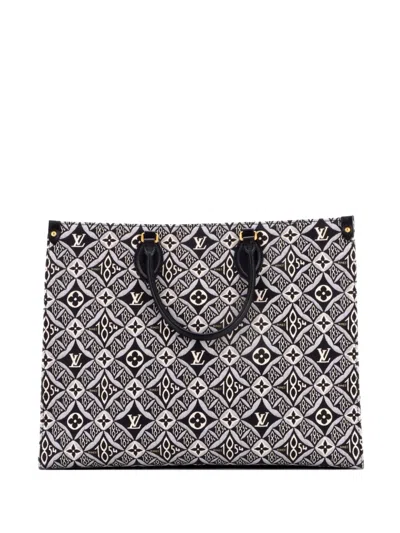 Pre-owned Louis Vuitton Onthego Limited Edition Since 1854 Monogram Jacquard Gm Tote Bag In Black