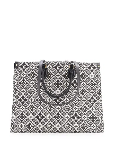 Pre-owned Louis Vuitton Onthego Limited Edition Since 1854 Monogram Jacquard Gm Tote Bag In Black