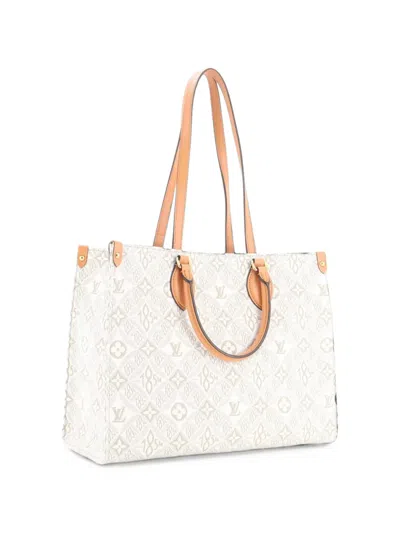 Pre-owned Louis Vuitton Onthego Limited Edition Since 1854 Monogram Jacquard Mm Tote Bag In Neutrals