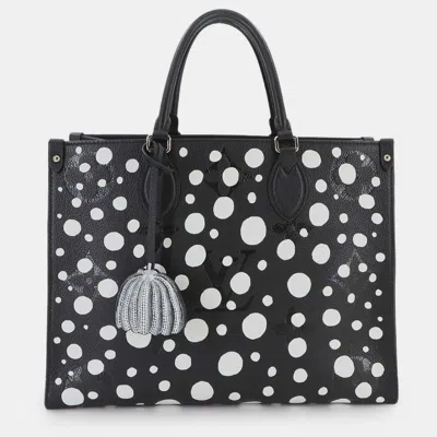 Pre-owned Louis Vuitton Onthego Mm 2-way Tote Monogram Empreinte Leather Black And White