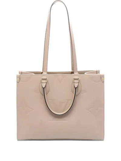 Pre-owned Louis Vuitton Onthego Mm Tote Bag In Neutral