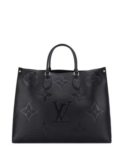 Pre-owned Louis Vuitton Onthego Monogram Empreinte Giant Gm Tote Bag In Black