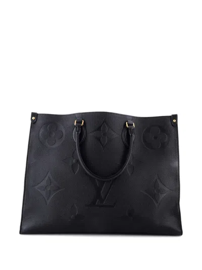 Pre-owned Louis Vuitton Onthego Monogram Empreinte Giant Gm Tote Bag In Black