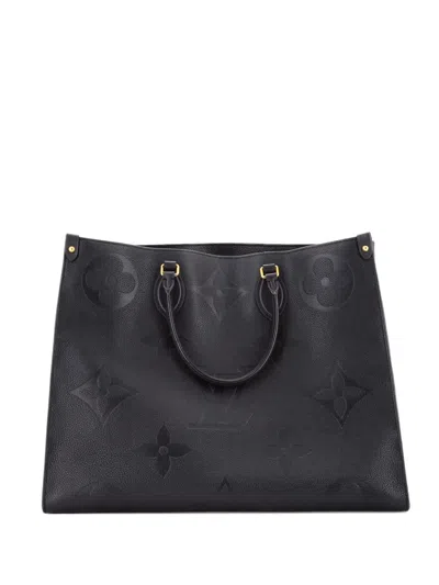 Pre-owned Louis Vuitton Onthego Monogram Empreinte Giant Gm Tote Bag In Black