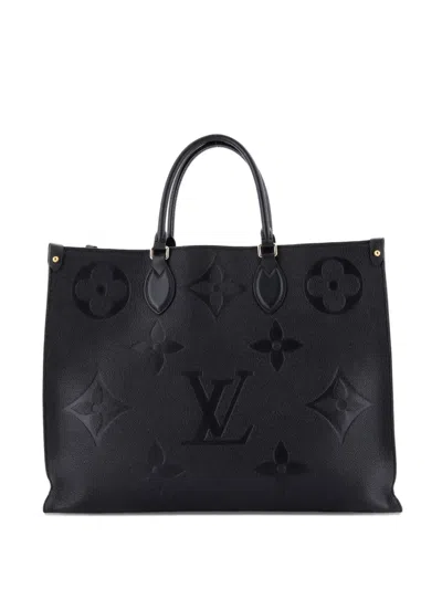 Pre-owned Louis Vuitton Onthego Monogram Empreinte Giant Gm Tote Bag In Black