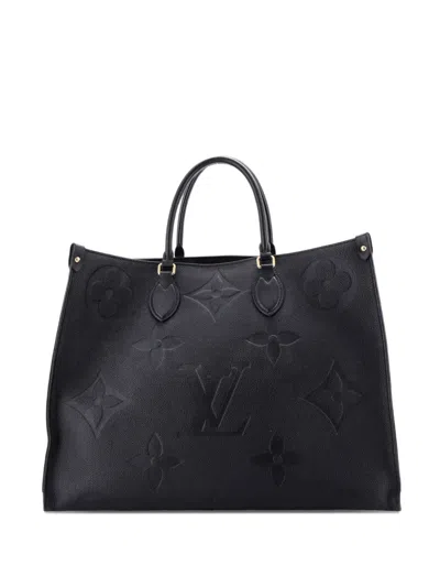 Pre-owned Louis Vuitton Onthego Monogram Empreinte Giant Gm Tote Bag In Black