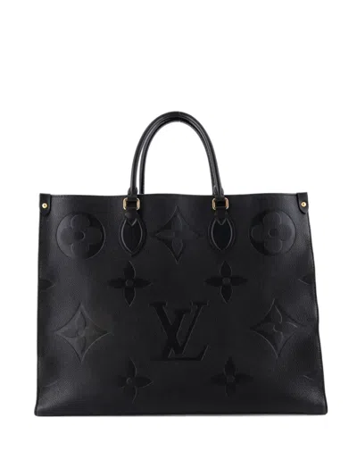 Pre-owned Louis Vuitton Onthego Monogram Empreinte Giant Gm Tote Bag In Black