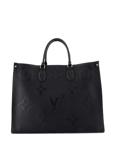 Pre-owned Louis Vuitton Onthego Monogram Empreinte Giant Gm Tote Bag In Black