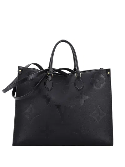 Pre-owned Louis Vuitton Onthego Monogram Empreinte Giant Gm Tote Bag In Black