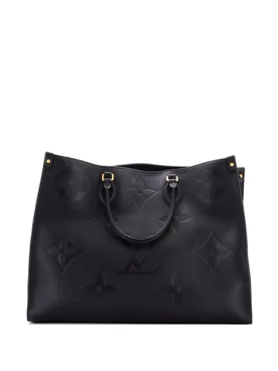 Pre-owned Louis Vuitton Onthego Monogram Empreinte Giant Gm Tote Bag In Black