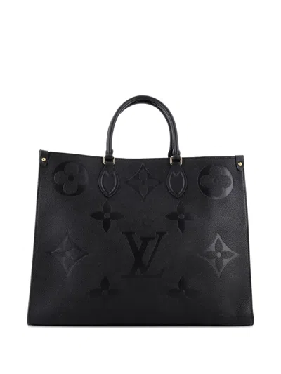Pre-owned Louis Vuitton Onthego Monogram Empreinte Giant Gm Tote Bag In Black