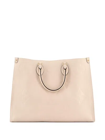 Pre-owned Louis Vuitton Onthego Monogram Empreinte Giant Gm Tote Bag In Neutral