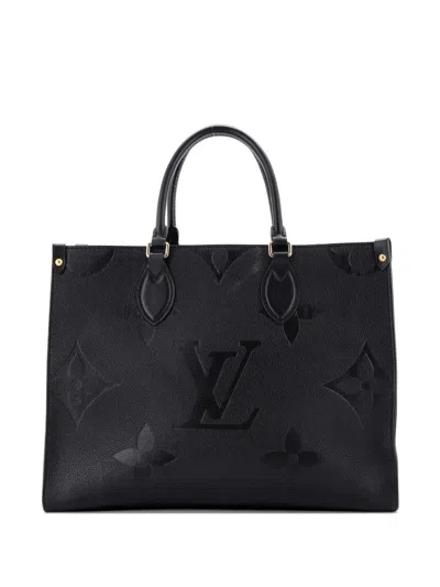 Pre-owned Louis Vuitton Onthego Monogram Empreinte Giant Mm Tote Bag In Black